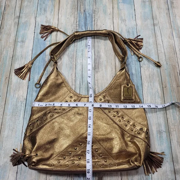 Fortuna by Valentino Gold Studded Purse. - Picture 4 of 12